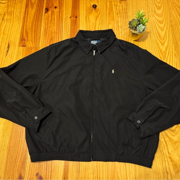 VTG 90’s POLO RALPH LAUREN Harrington Jacket Navy Blue Plaid Lined Men’s XXL